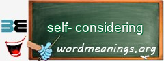 WordMeaning blackboard for self-considering